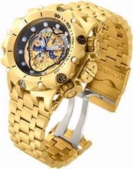 16804 Invicta Reserve 52mm Venom Hybrid Master Calendar 18KT GP Bracelet Watch