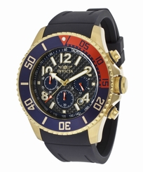 Invicta 13730 Men's Pro Diver Chronograph Black Dial Blue Polyurethane 2724279204157