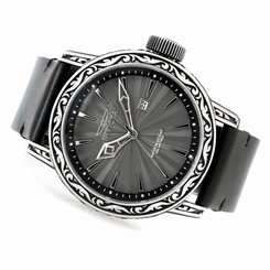 Invicta 52mm Excalibur 23112 Quartz Leather Strap Watch MOP ,New