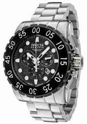 New Invicta 1957 Leviathan Reserve Swiss Made Chronograph Black Dial Steel Watch 843836019576