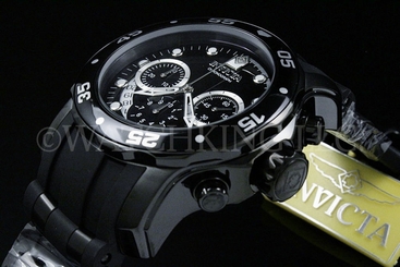 New Invicta Men Scuba Pro Diver Swiss Chrono Gunmetal Black Dial S.S Poly Watch