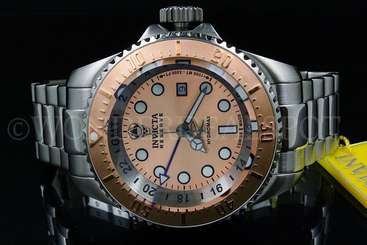 Invicta Reserve 52mm Hydromax Swiss Made GMT 1000MStainless Steel Bracelet Watch