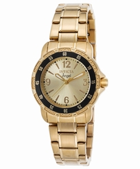 Invicta 0550 Women's Angel 18K Gold Plated Stainless Steel Champagne Dial