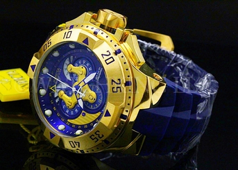 Invicta Reserve Excursion Master Calendar 18K Gold Tone Swiss Made Chrono Watch