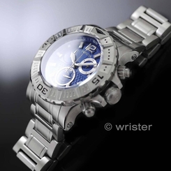 Swiss Made Invicta Reserve Chronograph Blue Dial Stainless Steel 48mm Mens Watch