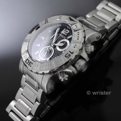 Swiss Made Invicta Reserve Chrono Black Dial Stainless Steel 48mm Mens Watch NEW