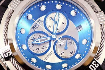 New Invicta Men's Swiss Made Reserve Bolt Zeus Ice Blue/silver Black Poly Watch