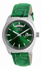 New Invicta 18268 Angel Gold Green Dial Fluted Bezel Day Date 40mm Luxury Watch
