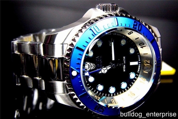 Mens Invicta Reserve Hydromax 52mm Blue Black Stainless Steel GMT Watch New 886678207565
