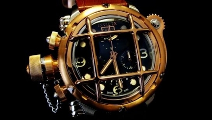 New Invicta 17347 Russian Diver Nautilus Chronograph Rose Gold Black Swiss Watch