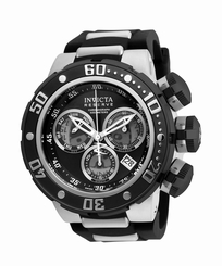 Invicta 21639 Men's Reserve Chronograph Black Silicone and Dial SS