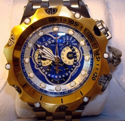 NEW INVICTA 16808 Reserve VENOM Hybrid Blue Dial GOLD Master Calendar Mens Watch