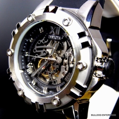 Invicta 50mm Pro Diver Black Silver Automatic Mechanical Exhibition Watch New