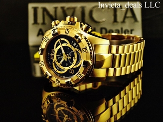Invicta 52mm Reserve Excurison TOURING ED. Swiss Chronograph 18K Gold IPSS Watch