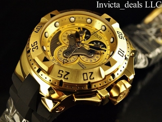 Invicta Reserve Excursion Master Calendar 18K Gold Tone Swiss Made Chrono Watch