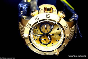 Mens Invicta Subaqua Noma III 18kt Gold Plated Swiss Made Chronograph Watch New