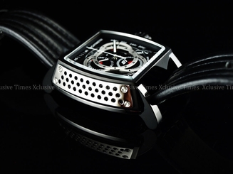 Invicta Men Tonneau S1 Rally Obsidien Black Swiss Made ETA Chrono Strap Watch