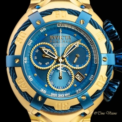 Invicta 52mm Reserve Thunderbolt Swiss Chronograph 18kt Gold Pltd Bracelet Watch