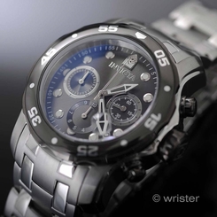 Mens Invicta Pro Diver Scuba Charcoal Dial Chronograph Stainless Steel New Watch