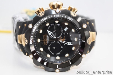 Men Invicta Reserve Venom Generation II 2 Black Gold Chronograph Swiss Watch New