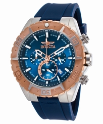 Invicta 22523 Men's Aviator Chronograph Blue Silicone Blue Dial