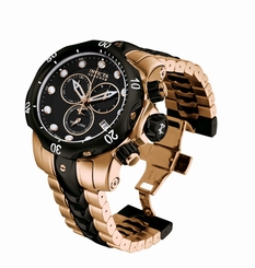 NEW Invicta Reserve Subaqua Venom Rose-tone Gold Black Bracelet Chronograph 5728 843836057288