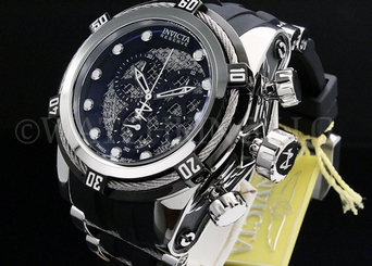 Invicta Reserve 52mm Bolt Zeus "Twisted Metal" Swiss Made Chrono S.S Strap Watch