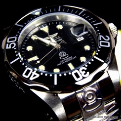Mens Invicta Grand Diver Automatic NH35A Stainless Steel 47mm Black Watch New
