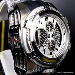 Invicta Reserve Bolt Zeus Tria Twisted Metal Silver Chronograph Swiss Watch New
