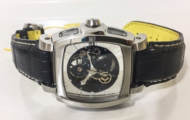 New Invicta Mens 2701 Sapphire Ghost Automatic Skeleton Black Leather Watch