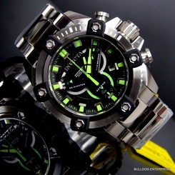 Invicta Grand Arsenal Forces 63mm Steel Green Black Swiss Chronograph Watch New
