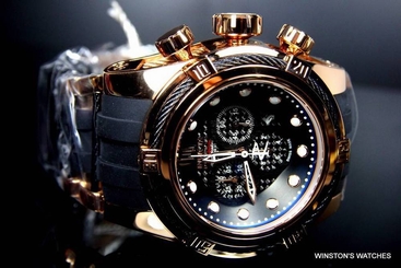  Invicta Reserve Bolt Zeus Jason Taylor JT Swiss Rose Gold Plated Black Watch New