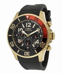 Invicta 13729 Men's Pro Diver Chronograph Black Dial Black Polyurethane