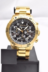 Invicta Signature II Chronograph Black Dial Gold-tone Mens Watch 7470 886678148578