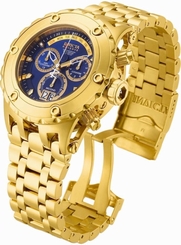 INVICTA MENS 52MM RESERVE SPECIALTY SUBAQUA BLUE DIAL GOLD BRACELET WATCH 80488