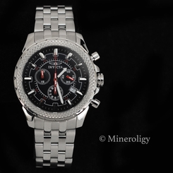 NEW Invicta Signature Mens Swiss Chronograph Silver SS Bracelet Black Dial Watch 843836071666