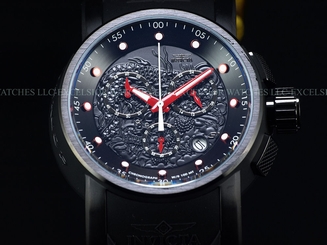 New Invicta 48mm "Yakuza" S1 Rally Quartz Chrono Black & Red Poly Strap SS Watch