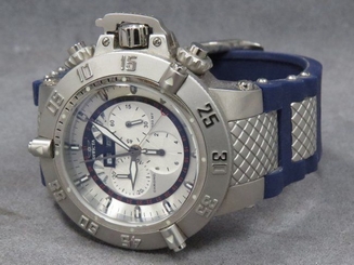New Men's Invicta 5696 Subaqua Chronograph Stainless Steel Blue Rubber Watch
