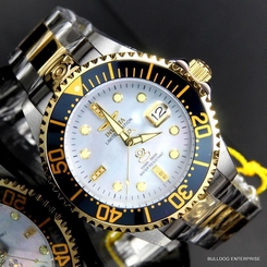 Invicta Grand Diver Automatic Diamond Ltd Edition Two Tone MOP 47mm Watch New