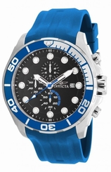 New Mens Invicta 16232 50mm Pro Diver Typhoon Chronograph Blue Rubber Watch