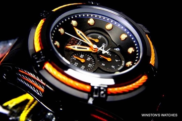 Invicta Reserve Bolt Zeus Orange Black Steel Swiss Made Chronograph Watch New