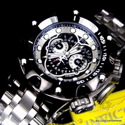 Men Invicta Reserve Venom Hybrid Master Calendar Black Steel Swiss Watch New