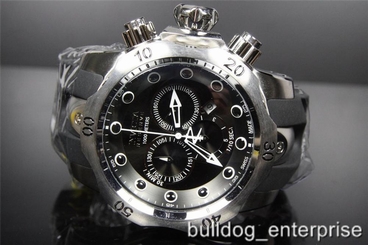 Mens Invicta 1404 Reserve Venom Black Chronograph Swiss Made Watch New