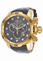 New Mens Invicta 15464 Reserve Venom Swiss Chronograph Leather Strap Watch