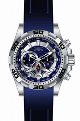 Invicta Men's Aviator Chrono Stainless Steel Black/Blue Polyurethane Watch 21736