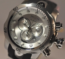 Fake AAA New Mens Invicta 1408BL Venom Reserve Chronograph Black Rubber Strap Watch Watch