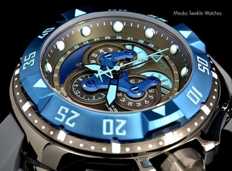 New Invicta Reserve Excursion Master Calendar 5040F Quartz Blue Black Grey Strap