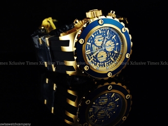 Invicta Reserve Men's Subaqua Specialty Swiss Made Chrono 18KGT & Blue IP Diver