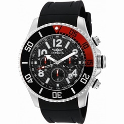 INVICTA MEN'S PRO DIVER BLACK POLYURETHANE BAND STEEL CASE QUARTZ WATCH 13727