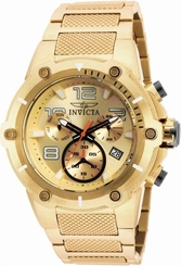 NEW Invicta Speedway XL Swiss Quartz Chronograph Gold Tone Bracelet Watch